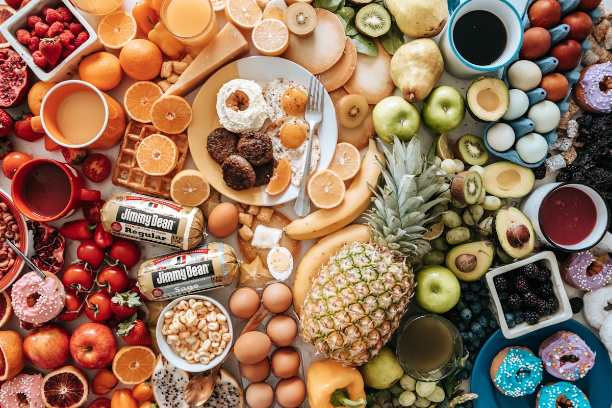 Healthy male lifestyle with balanced nutrition